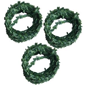Rayher hobby materialen 3x Mini buxus guirlande slinger 500 x 1 cm kunststof -