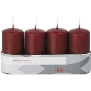 Trend Candles 20x Bordeauxrode cilinderkaars/stompkaars 5 x 10 cm 18 branduren -