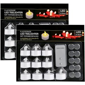Cepewa 20x LED theelichtjes/waxinelichtjes 3,5 cm inclusief afstandsbediening -