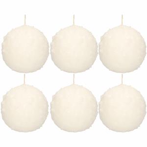 Enlightening Candles 6x Witte sneeuwbal bolkaarsen 10 cm 67 branduren -