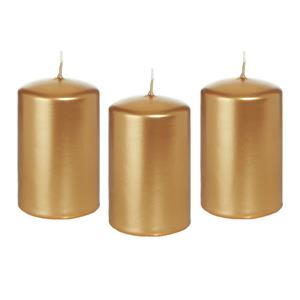 Trend Candles Cilinderkaars/stompkaars - 12x - goud - 5 x 8 cm - 18 branduren -