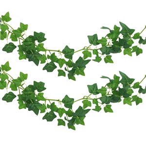 Chaks kunstplant/hangplant slinger - 2x - Klimop/hedera - groen - 173 cm -