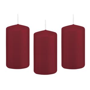 Trend Candles Cilinderkaars/stompkaars - 12x - bordeauxrood - 6 x 12 cm - branduren -