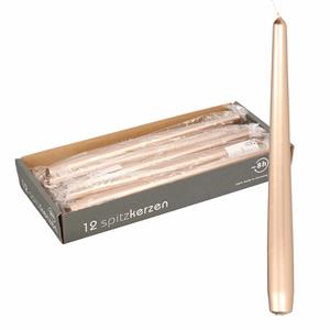 Enlightening Candles 36x Metallic antiek gouden dinerkaarsen 25 cm 8 branduren -