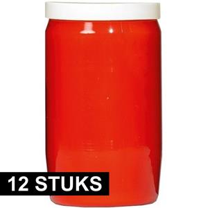 SPAAS Grafkaars/gedenklicht - 12x - rood - 7 x 18 cm - 9 dagen brandtijd -