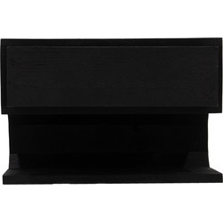 Giga Meubel  Nachtkastje Zwevend Open 45cm - Zwart - Malma