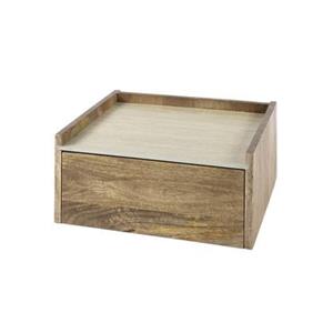 Giga Meubel  Nachtkastje Zwevend Travertin|Hout - 40x35x19cm - Nuovo