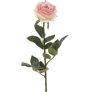 Emerald Kunstbloem roos Simone - roze - 73 cm - decoratie bloemen -