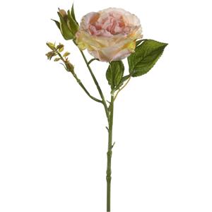 Emerald Kunstbloem roos Anne - perzik roze - cm - decoratie bloemen -