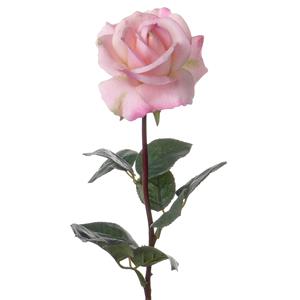 TopArt Kunstbloem roos Caroline - roze - 70 cm - zijde - kunststof steel - decoratie bloemen -