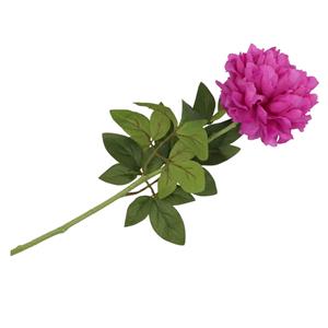DK Design Kunstbloem pioenroos - paars - zijde - 71 cm - kunststof steel - decoratie bloemen -