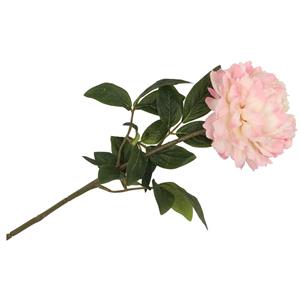 DK Design Kunstbloem pioenroos - zalm kleurig - zijde - 71 cm - kunststof steel - decoratie bloemen -