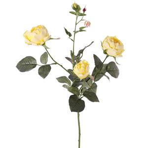 TopArt Kunstbloem roos Ariana - geel - 73 cm - kunststof steel - decoratie bloemen -