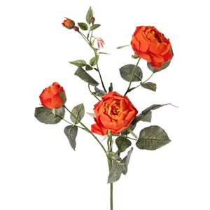 TopArt Kunstbloem roos Ariana - oranje - 73 cm - kunststof steel - decoratie bloemen -