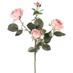 TopArt Kunstbloem roos Ariana - roze - 73 cm - kunststof steel - decoratie bloemen -