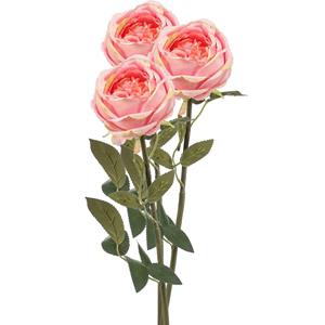 Emerald Kunstbloem roos Joelle - 3x - roze - 65 cm - decoratie bloemen -