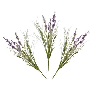 Everlands Kunstbloemen boeket lavendel - 5x stelen - kunststof - lila paars - 4 x 13 x H75 cm -
