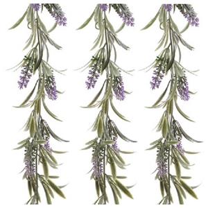 Decoris Lavendel kunsttak kunstplanten slinger - 3x - 180 cm -