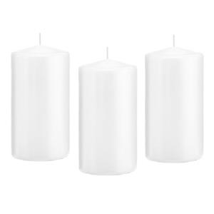 Trend Candles Cilinderkaars/stompkaars - 12x - wit - 8 x 15 cm - 69 branduren -