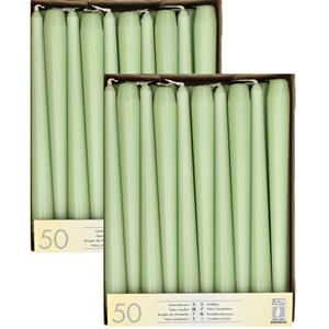 Conpax Candles 100x stuks dinerkaarsen jade groen 25 cm -