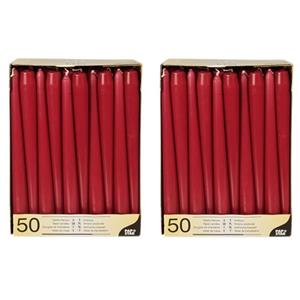 Conpax Candles 100x Bordeaux rode dinerkaarsen 25 cm -