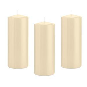 Trend Candles Cilinderkaars/stompkaars - 12x - cremewit - 8 x 20 cm - 119 branduren -