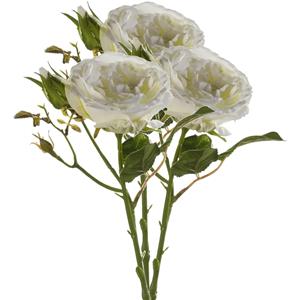Emerald Kunstbloem roos Anne - 3x - creme - cm - decoratie bloemen -