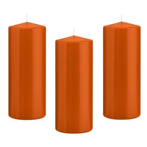 Trend Candles Cilinderkaars/stompkaars - 12x - oranje - 8 x 20 cm - 119 branduren -
