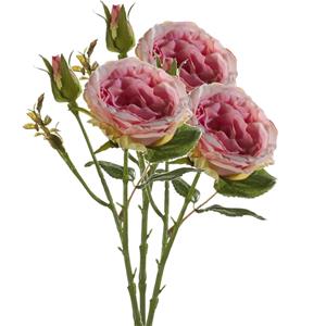 Emerald Kunstbloem roos Anne - 3x - roze - cm - decoratie bloemen -
