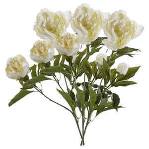 Emerald Kunstbloem pioenrozen tak - 3x - 3 bloemen - wit - 70 cm - decoratie -