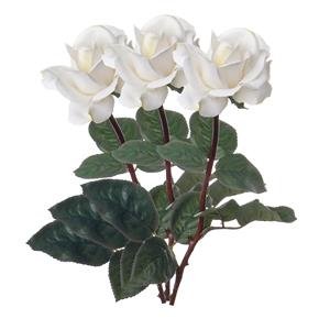 TopArt Kunstbloem roos Caroline - 3x - wit - 70 cm - zijde - kunststof steel - decoratie bloemen -