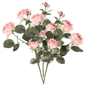 TopArt Kunstbloem roos Ariana - 3x - roze - 73 cm - kunststof steel - decoratie bloemen -
