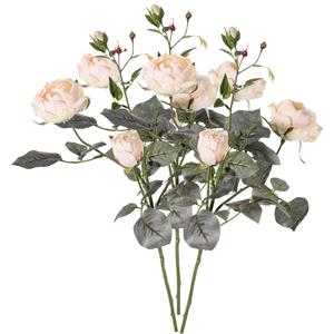 TopArt Kunstbloem roos Ariana - 3x - wit - 73 cm - kunststof steel - decoratie bloemen -