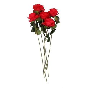 Bellatio flowers & plants Kunstbloem roos Simone rood 45 cm 5 stuks -