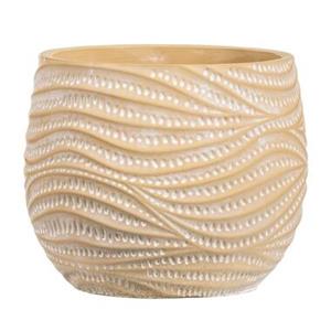 Leen Bakker Bloempot Lindsey - crème - 14xØ17 cm