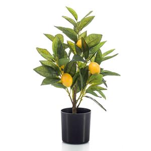 Emerald Kunstplant citrusfruit citroen boom in binnenpot - cm - geel -