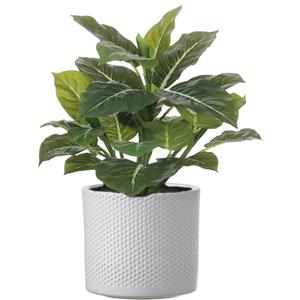Mica Decorations Groene Philodendron kunstplant 49 cm in bloempot wit Dia 15 cm -