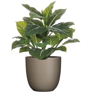 Mica Decorations Groene Philodendron kunstplant 49 cm in bloempot taupe Dia 14.5 cm -