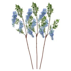 Chaks Blauweregen/wisteria - 3x - kunstbloemen - blauw - 110 cm - kunstplanten/kunsttakken -