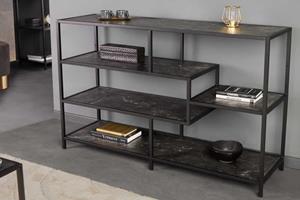 Invicta Interior Moderne boekenkast SLIM LINE 115cm antraciet zwart marmer design metaal - 44180