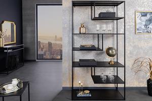 Invicta Interior Moderne boekenkast DURA STEEL 180cm zwart metalen staande plank industrieel design - 43327