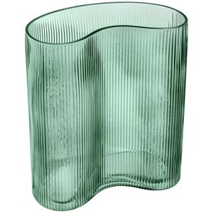 Vega Glazen vaas Anastasija; 22.5x12x25.3 cm (LxBxH); groen; organisch