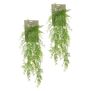 Louis Maes kunstplanten - 2x - Bamboe - groen - hangende takken bos van 175 cm -