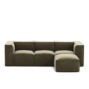 LA REDOUTE INTERIEURS Modulaire zetel, 3-zit en poef, vintage fluweel Seven