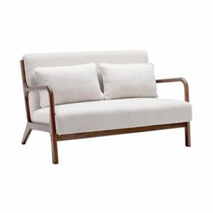 Sweeek  Scandinavische 2-zitsbank met bouclé en licht walnootkleurig