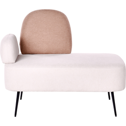 Beliani  ARCEY - Chaise longue - Beige|Bruin - Linkszijdig - Stof