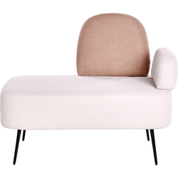 Beliani  ARCEY - Chaise longue - Beige|Bruin - Rechtszijdig - Stof