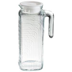 Bormioli Rocco Glazen kan Gelo met witte deksel; 1200ml, 8x22.5 cm (ØxH); transparant; rond; 6 stuk / verpakking