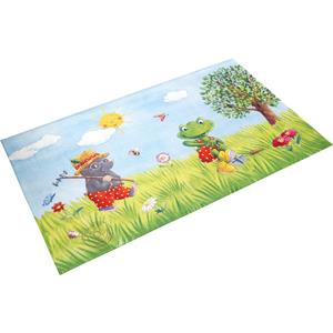 SPIEGELBURG GARDEN Kindervloerkleed GA-610 Stofprint, motief mol & kikker, zachte microvezel, kinderkamer