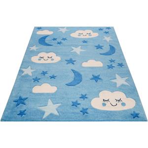 SMART KIDS Kindervloerkleed Do-re-mi Maan sterren wolken, gesneden reliëfpatroon